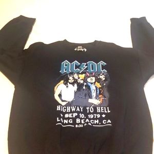 Men's AC/DC Highway To Hell Poster Crew Neck Sweatshirt "NEW" w/o Tags